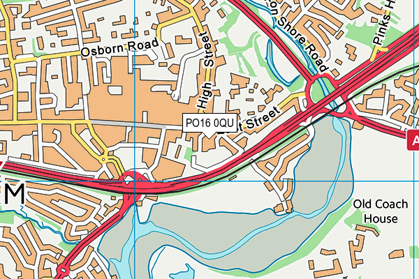 PO16 0QU map - OS VectorMap District (Ordnance Survey)