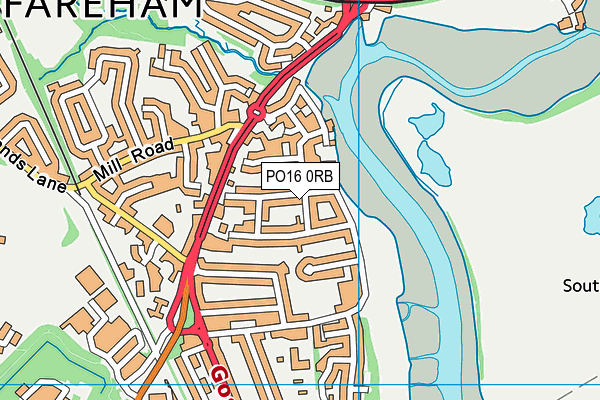 PO16 0RB map - OS VectorMap District (Ordnance Survey)