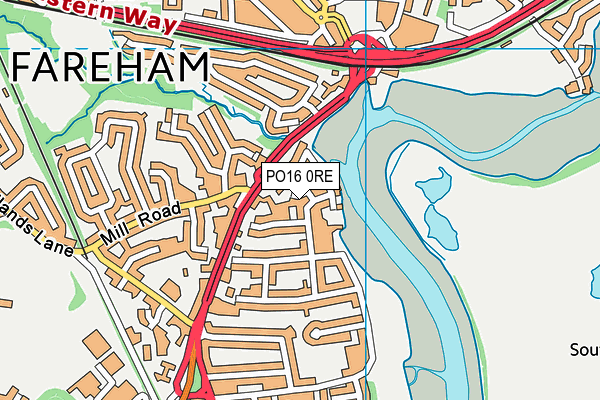 PO16 0RE map - OS VectorMap District (Ordnance Survey)