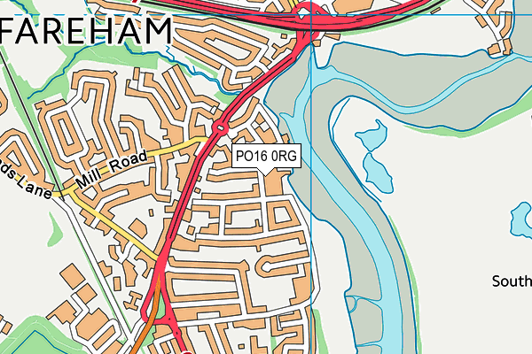 PO16 0RG map - OS VectorMap District (Ordnance Survey)