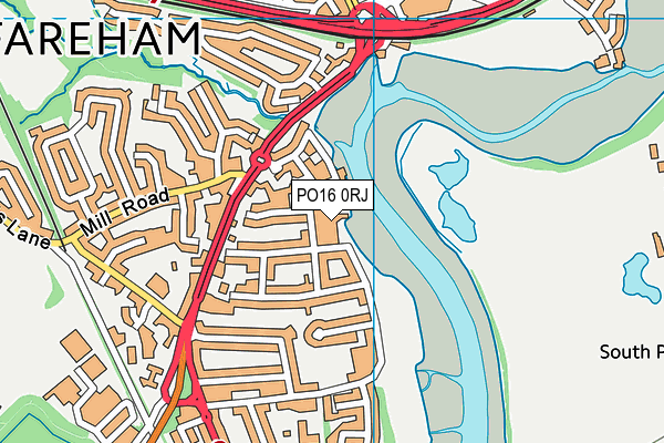 PO16 0RJ map - OS VectorMap District (Ordnance Survey)