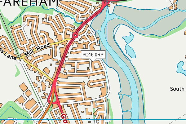 PO16 0RP map - OS VectorMap District (Ordnance Survey)