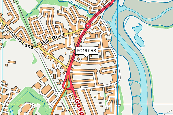 PO16 0RS map - OS VectorMap District (Ordnance Survey)