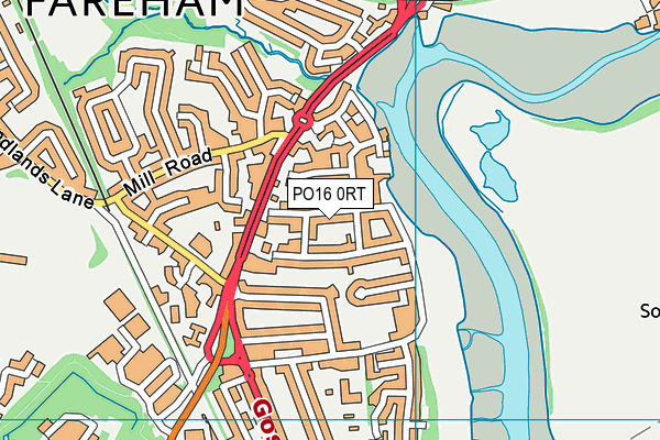 PO16 0RT map - OS VectorMap District (Ordnance Survey)