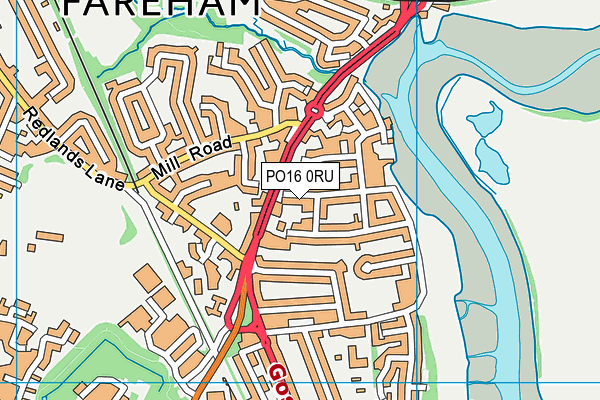 PO16 0RU map - OS VectorMap District (Ordnance Survey)