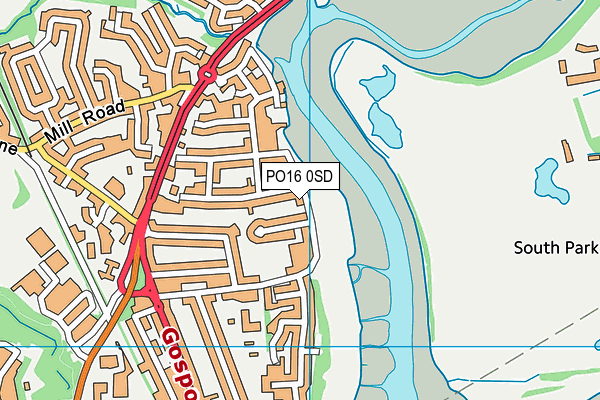 PO16 0SD map - OS VectorMap District (Ordnance Survey)