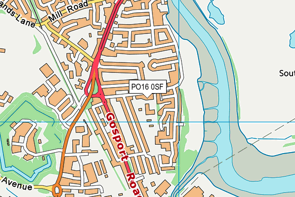 PO16 0SF map - OS VectorMap District (Ordnance Survey)