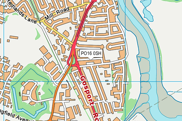 PO16 0SH map - OS VectorMap District (Ordnance Survey)