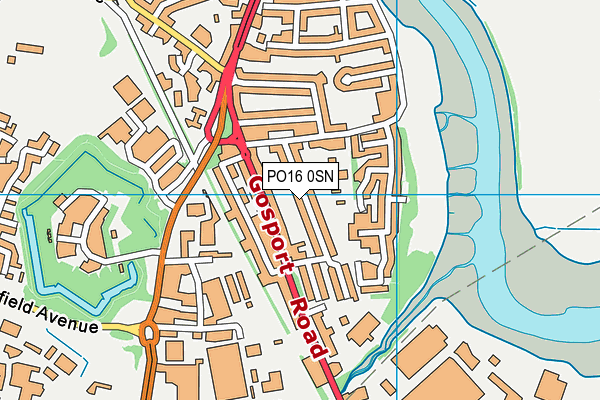 PO16 0SN map - OS VectorMap District (Ordnance Survey)