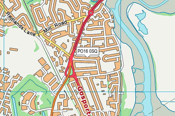 PO16 0SQ map - OS VectorMap District (Ordnance Survey)