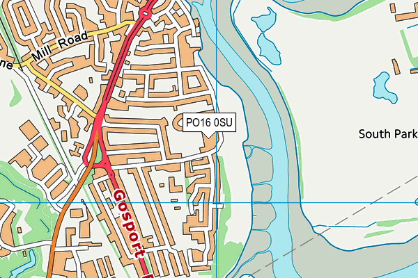 PO16 0SU map - OS VectorMap District (Ordnance Survey)