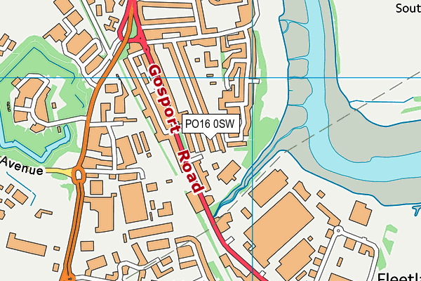 PO16 0SW map - OS VectorMap District (Ordnance Survey)