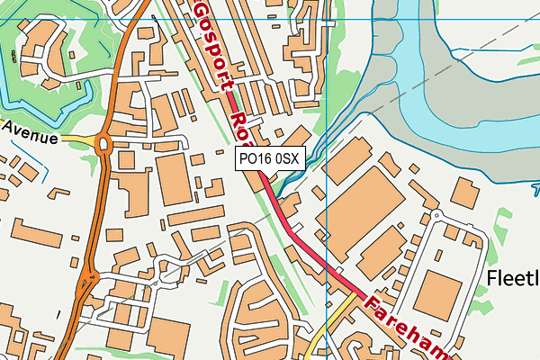 PO16 0SX map - OS VectorMap District (Ordnance Survey)