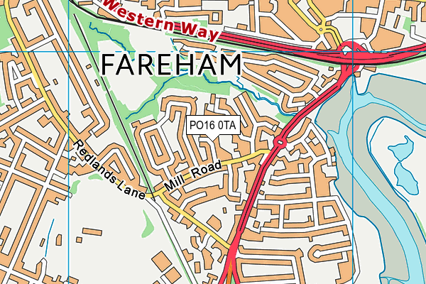 PO16 0TA map - OS VectorMap District (Ordnance Survey)