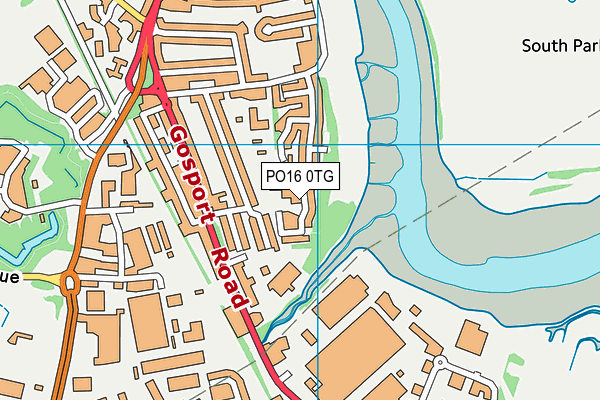 PO16 0TG map - OS VectorMap District (Ordnance Survey)