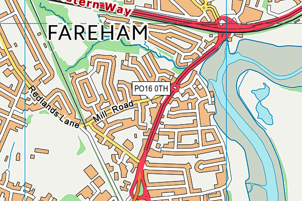 PO16 0TH map - OS VectorMap District (Ordnance Survey)