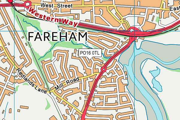 PO16 0TL map - OS VectorMap District (Ordnance Survey)