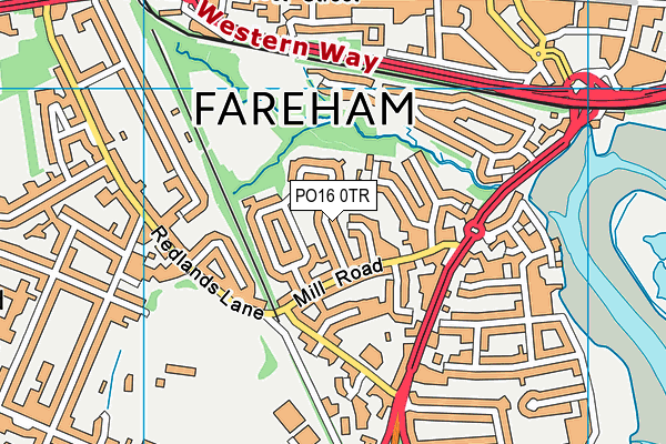 PO16 0TR map - OS VectorMap District (Ordnance Survey)