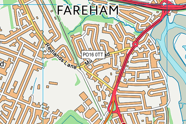 PO16 0TT map - OS VectorMap District (Ordnance Survey)