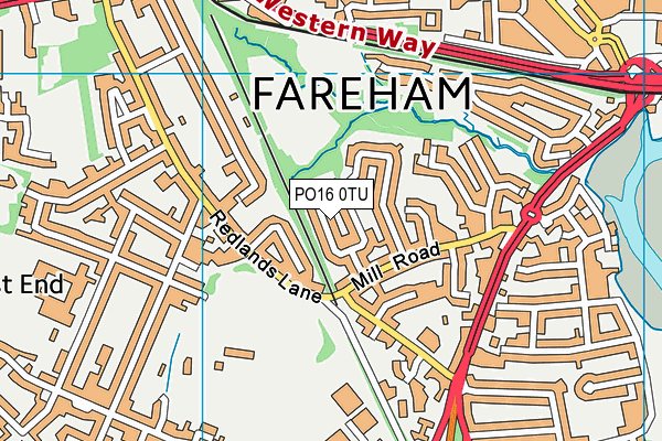 PO16 0TU map - OS VectorMap District (Ordnance Survey)