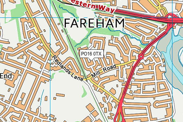 PO16 0TX map - OS VectorMap District (Ordnance Survey)