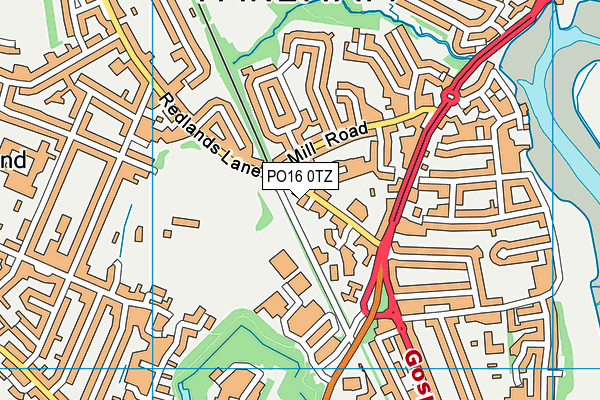 PO16 0TZ map - OS VectorMap District (Ordnance Survey)