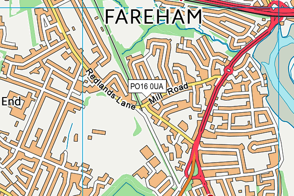 PO16 0UA map - OS VectorMap District (Ordnance Survey)