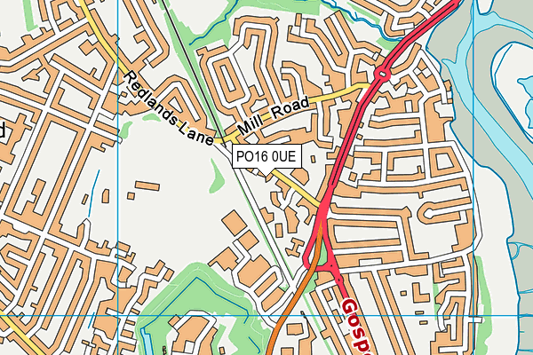 PO16 0UE map - OS VectorMap District (Ordnance Survey)