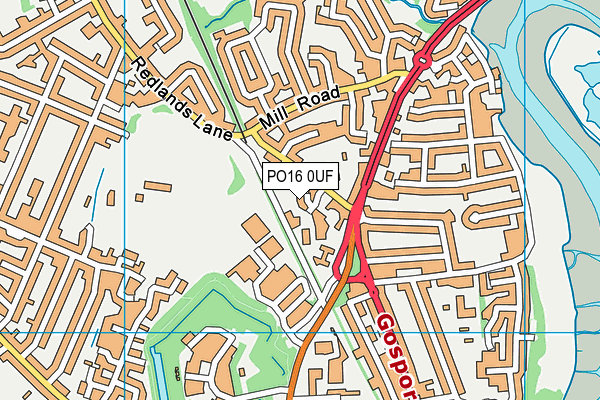 PO16 0UF map - OS VectorMap District (Ordnance Survey)