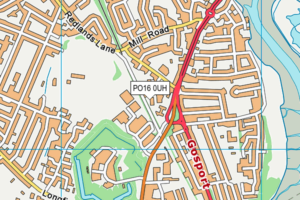 PO16 0UH map - OS VectorMap District (Ordnance Survey)