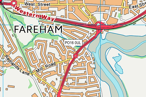 PO16 0UL map - OS VectorMap District (Ordnance Survey)