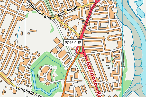 PO16 0UP map - OS VectorMap District (Ordnance Survey)