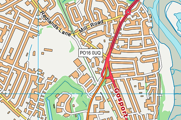 PO16 0UQ map - OS VectorMap District (Ordnance Survey)