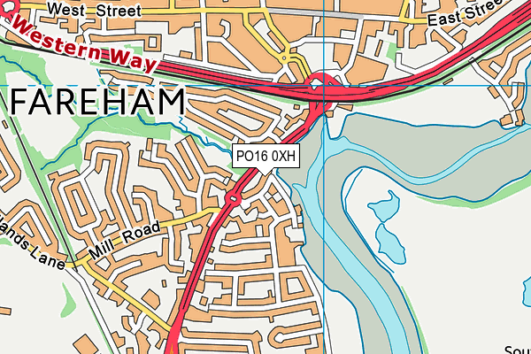 PO16 0XH map - OS VectorMap District (Ordnance Survey)