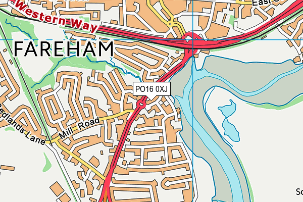 PO16 0XJ map - OS VectorMap District (Ordnance Survey)