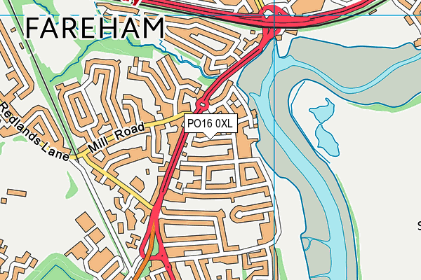 PO16 0XL map - OS VectorMap District (Ordnance Survey)