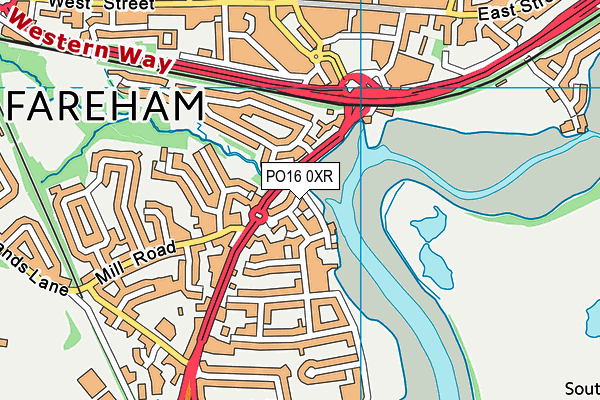 PO16 0XR map - OS VectorMap District (Ordnance Survey)