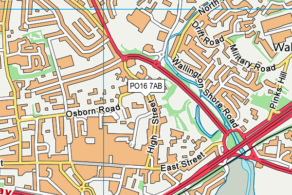 PO16 7AB map - OS VectorMap District (Ordnance Survey)