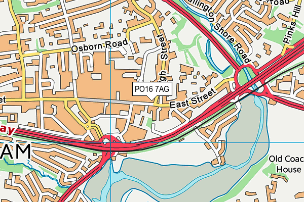 PO16 7AG map - OS VectorMap District (Ordnance Survey)