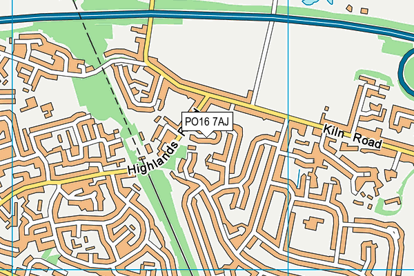 PO16 7AJ map - OS VectorMap District (Ordnance Survey)