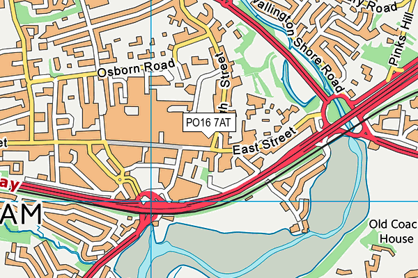 PO16 7AT map - OS VectorMap District (Ordnance Survey)