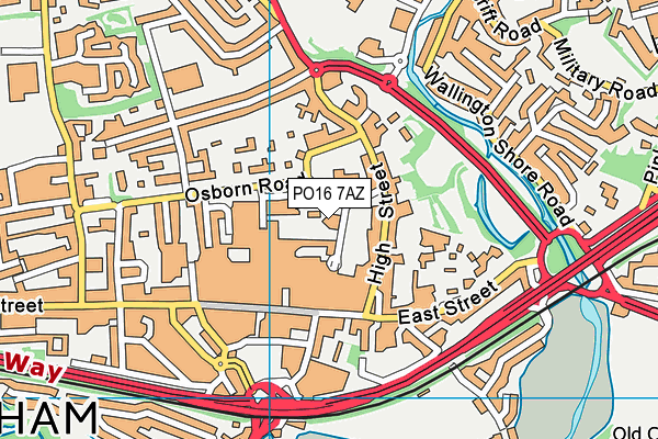 PO16 7AZ map - OS VectorMap District (Ordnance Survey)