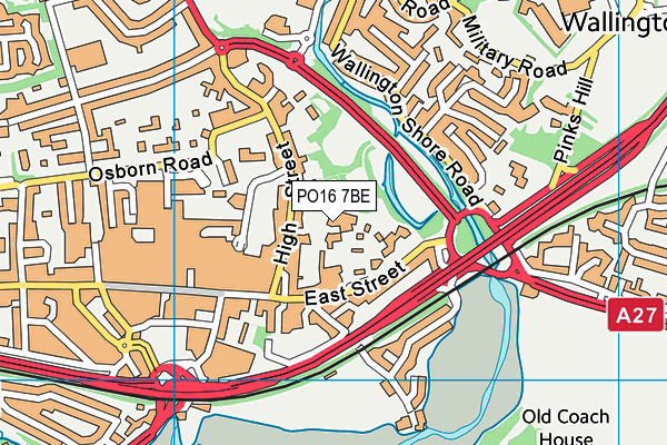 Fusion Fitness Gym map (PO16 7BE) - OS VectorMap District (Ordnance Survey)