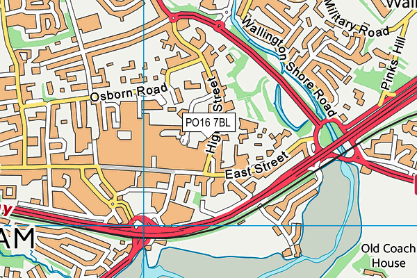 PO16 7BL map - OS VectorMap District (Ordnance Survey)