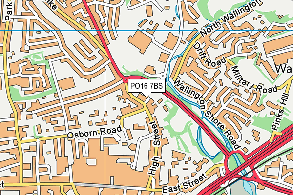 PO16 7BS map - OS VectorMap District (Ordnance Survey)