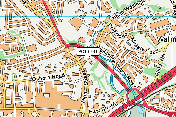 PO16 7BT map - OS VectorMap District (Ordnance Survey)