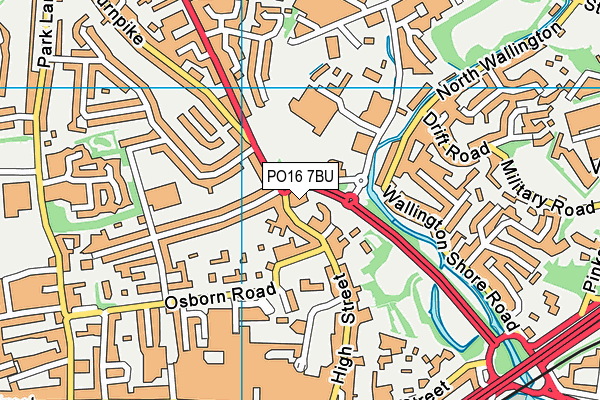 PO16 7BU map - OS VectorMap District (Ordnance Survey)