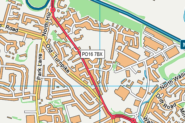PO16 7BX map - OS VectorMap District (Ordnance Survey)