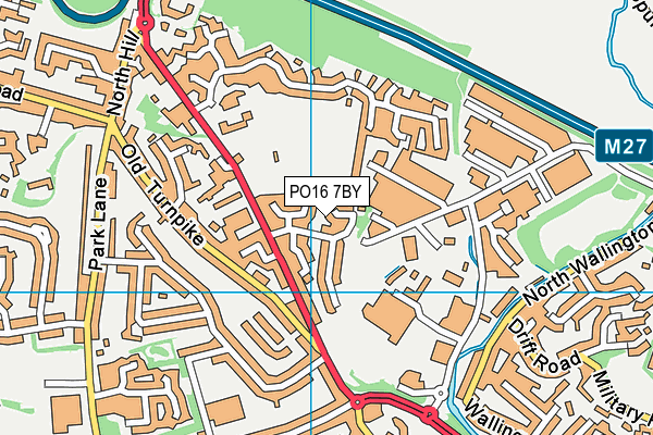PO16 7BY map - OS VectorMap District (Ordnance Survey)