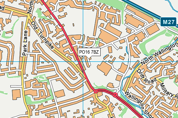 PO16 7BZ map - OS VectorMap District (Ordnance Survey)